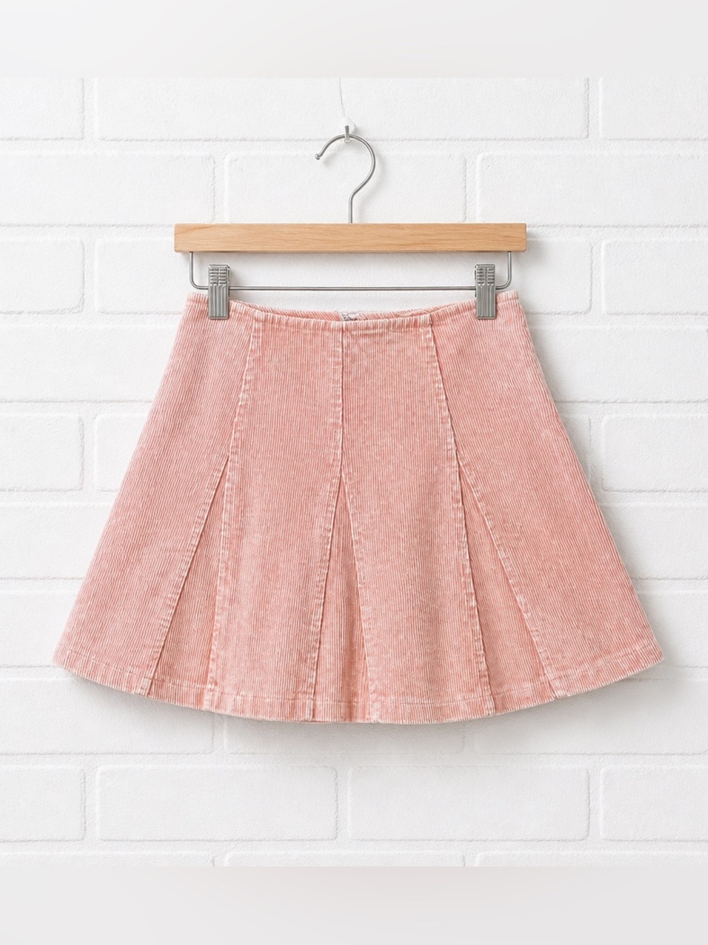 Lulu's Blush Pink Corduroy Skater Skirt